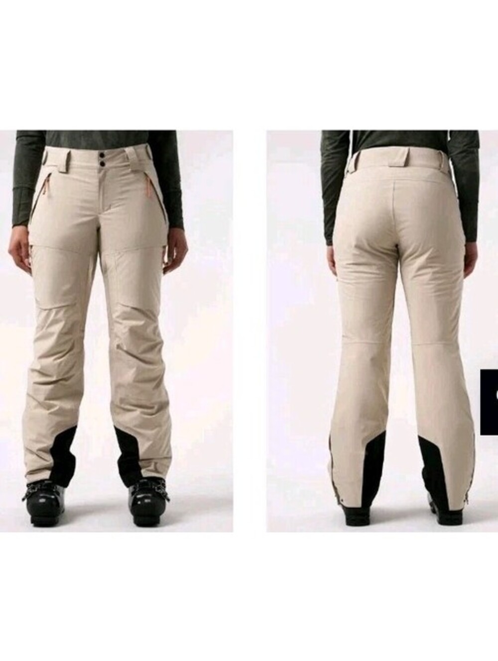 Orage Women's Large Clara Insulated Winter Snow Pants Beige